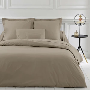 Housse de couette polycoton TERTIO® -Taupe pas cher