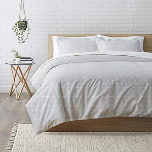 3S. x Collection (Nos Imprimés) Housse de couette coton VICTORY - Gris pas cher