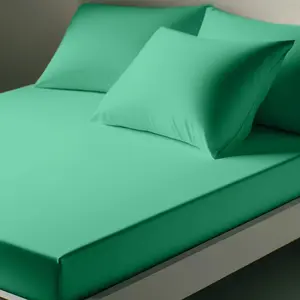 Drap-housse polycoton TERTIO® - Vert Eucalyptus pas cher