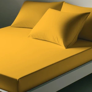 Drap-housse coton TERTIO® - Curry pas cher