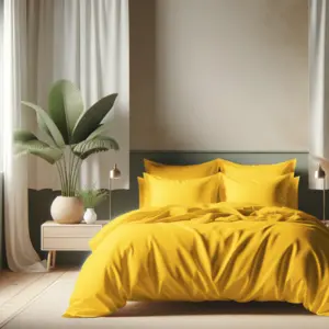 Housse de couette coton TERTIO® - Curry pas cher