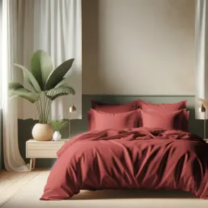 Housse de couette coton TERTIO® - Terracotta pas cher