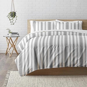 3S. x Collection (Nos Imprimés) Housse de couette coton MARKUS - Gris pas cher