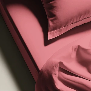 Drap plat coton TERTIO® - Vieux Rose pas cher