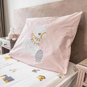 3S. x Collection (Nos Imprimés) Drap-housse coton LAMA - blanc pas cher