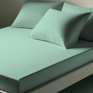 Drap-housse coton TERTIO® - Celadon pas cher
