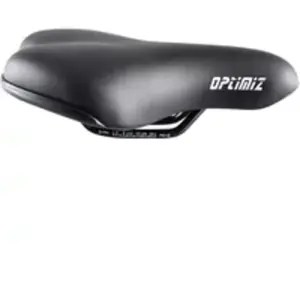 Selle loisir optimiz confort mixte noir rail acier (251 x 283mm) pas cher