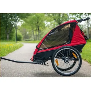 Remorque/poussette 2en1 fixation moyeu 2 roues enfant Optimiz - Rouge ...Vendu parcdiscount