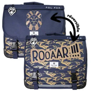 Cartable enfant Pol Fox Lion Bleu 38 cm P8CA38LION pas cher