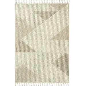 Tapis de salon beige motif chevrons, 120x180 cm ISTANBUL pas cher