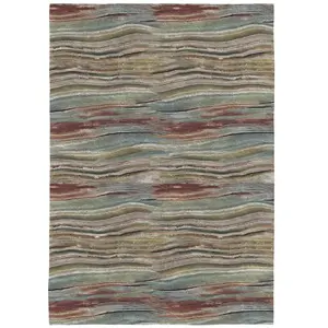 VIVABITA Tapis contemporain plat multicolore en coton Water Multicolore 120x170 pas cher