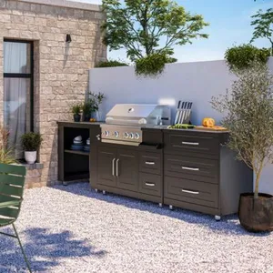 Comparateur de prix : Oviala - Cuisine d'extérieur 3 modules avec barbecue