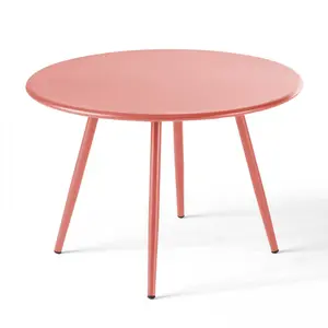 OVIALA Table basse ronde en métal argile 40 cm - palavas pas cher