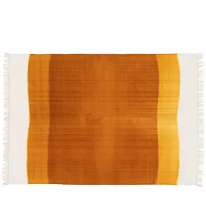 Oviala Tapis rectangulaire en laine tissé à plat jaune/ orange 160 x 230 cm pas cher
