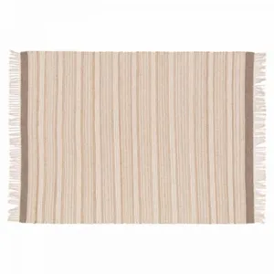 Oviala Tapis rectangulaire rayé en laine et jute tissé à plat 120 x 170 cm pas cher