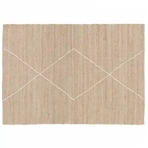 Oviala - Tapis en jute naturel à motif losange tissé main 80 x 200 cm pas cher