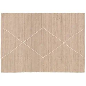 Oviala - Tapis en jute naturel à motif losange tissé main 160 x 230 cm pas cher