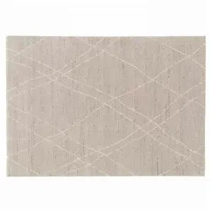 Oviala - Tapis rectangulaire motif berbère gris clair 160 x 230 cm pas cher