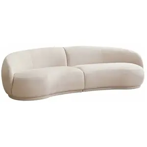 Oviala Canapé en tissu beige 3 places pas cher