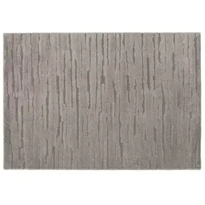 Oviala Tapis rectangulaire à poils ras motif uni gris 120 x 170 cm pas cher
