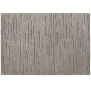 Oviala Tapis rectangulaire à poils ras motif uni gris 160 x 230 cm pas cher