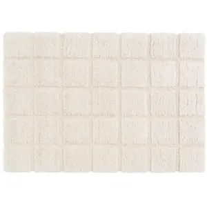 Oviala Tapis rectangulaire à poils longs style shaggy écru 120 x 170 cm pas cher