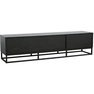 Oviala - Meuble tv 3 portes rectangulaire L180 cm noir pas cher