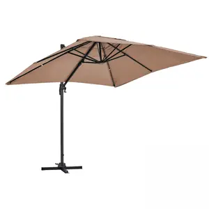 Oviala - Parasol déporté rotatif 2x3m en aluminium taupe pas cher