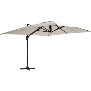 Comparateur de prix : Parasol déporté 3x4m en aluminium écru - Oviala