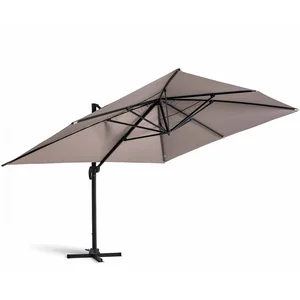 Comparateur de prix : Oviala - Parasol déporté 3x4m en aluminium taupe