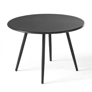 OVIALA Table basse ronde en métal grise - Palavas - Gris Anthracite pas cher
