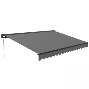 Oviala - Store banne semi-intgral 3x2,5m en aluminium gris pas cher