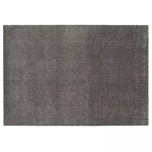 Oviala - Tapis uni à poils longs en polypropylène 200 x 290 cm gris pas cher