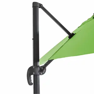Parasol déporté 2x3 m et 4 dalles à remplir aluminium vert - Oviala pas cher