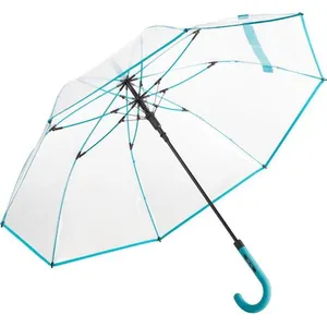Non communiqué Fare - Parapluie canne transparent - FP7112 - bord bleu pétroleVendu parfnac