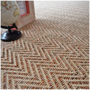 DECOWEB Moquette Tissé plat - Java Chevron - Nature - Rouleau de 4m x 1m pas cher