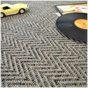 Moquette Tissé plat - Java Chevron - Silver - Echantillon 15 x 20 cm