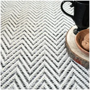 Decoweb Décoweb - Moquette Tissé plat - Java Chevron - Blanc - Echanti...