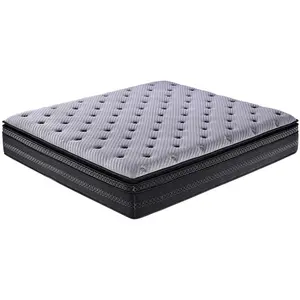 Sampur Matelas double surmatelas et ressorts 25 cm mi-ferme 180x200 cm pas cher