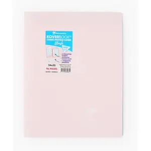 Clairefontaine Cahier Koverbook Blush piqué, 24 x 32, grands carreaux, 96 pages pas cher
