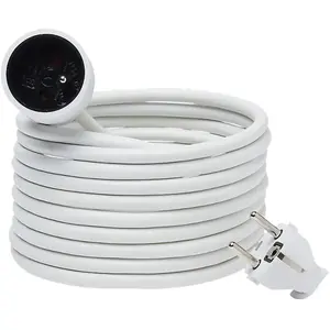 Rallonge blanche H05VVF 1 prise 1.5mm² 5m pas cher