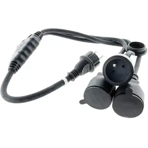 Essentials Multiprise étanche noire 3 modules sans interrupteur 16A Diall A pas cher