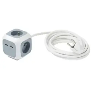 Multiprise 4 prises Diall CUBE & USB 3m pas cher