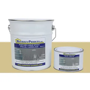 MATPRO Peinture pour carrelage laque époxy Kit de 20 Kg (Pour Professionnel) Jaune Sable RAL 1001Vendu paramazon