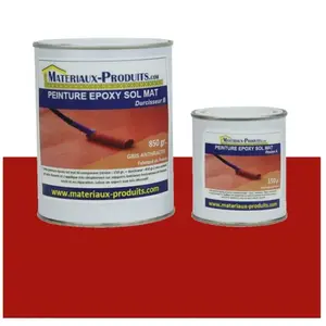 Matpro - Peinture époxy sol et mur Mat - 1 Kg Rouge pas cher