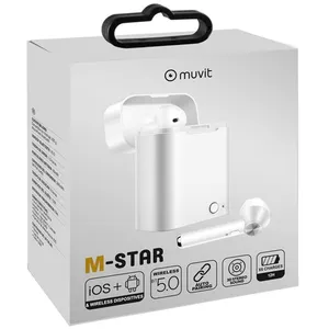 Muvit écouteurs MSTAR Blanc sans fils bluetooth avec boitier de chargementVendu paramazon