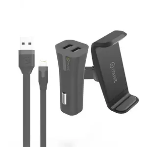 Pack Support + Chargeur Allume Cigare + Câble Lightning Muvit pas cher