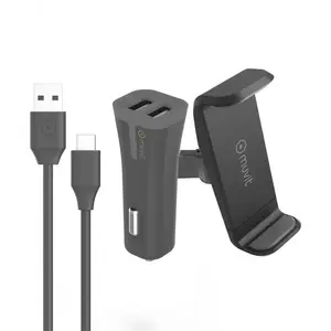 Pack Support + Chargeur Allume Cigare + Câble Usb-c Muvit pas cher