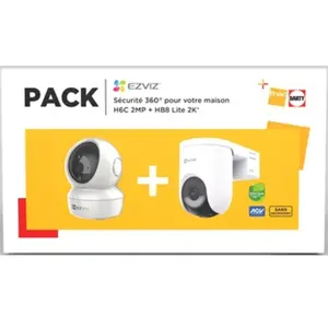 Ezviz Pack caméra intérieur H6C + caméra extérieur HB8 Lite pas cher