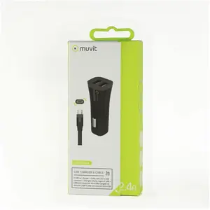 Comparateur de prix : Pack Chargeur Allume Cigare 2 Entrées Usb + Câble Micro-usb Muvit